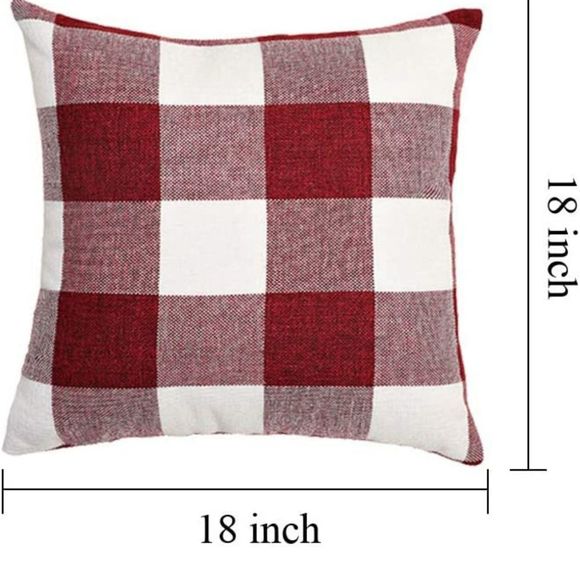 PILLOW COVERS 18 x 18 Red Off-White Buffalo Plaid - Picture 3 of 6